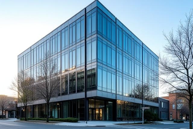 Modern and sleek exterior view of Auric Edge's office building in Toronto